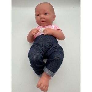 Berenguer La Newborn 13 Inch Realistic Baby Doll 22-07 Pink Top Denim Pants